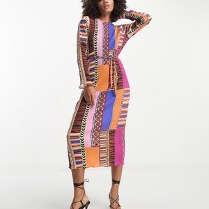 Never Fully Dressed Colorful Long Sleeve Dress